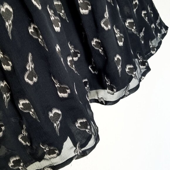 Ba&sh Memory Noir Lady Midi Dress Silk Blend Wrap Chiffon Party Romantic XS $395 - Picture 13 of 16